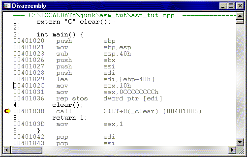 Disassembly Window