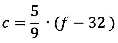 F conversion to C formula