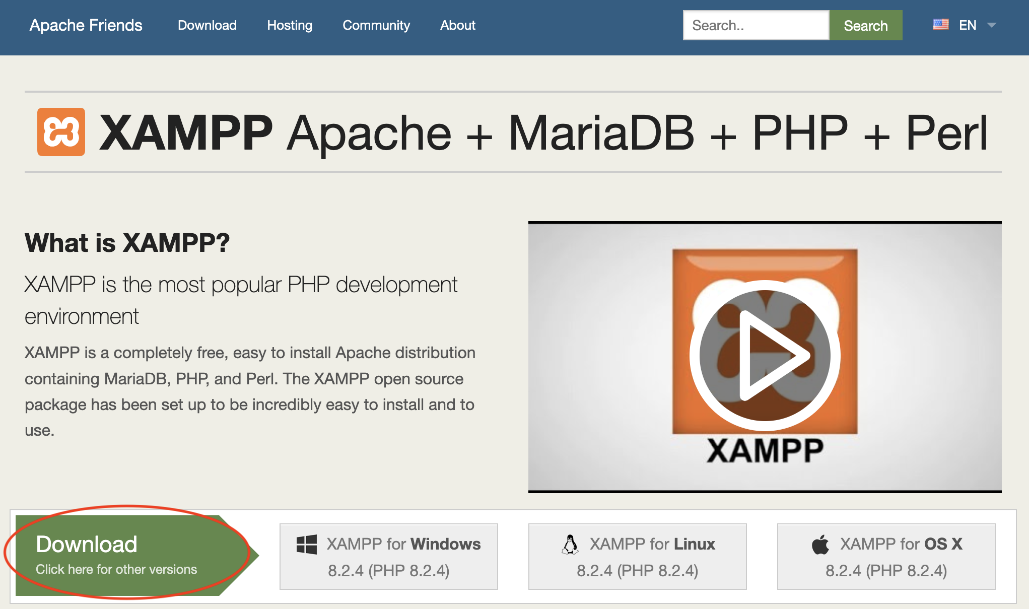 Apache main page