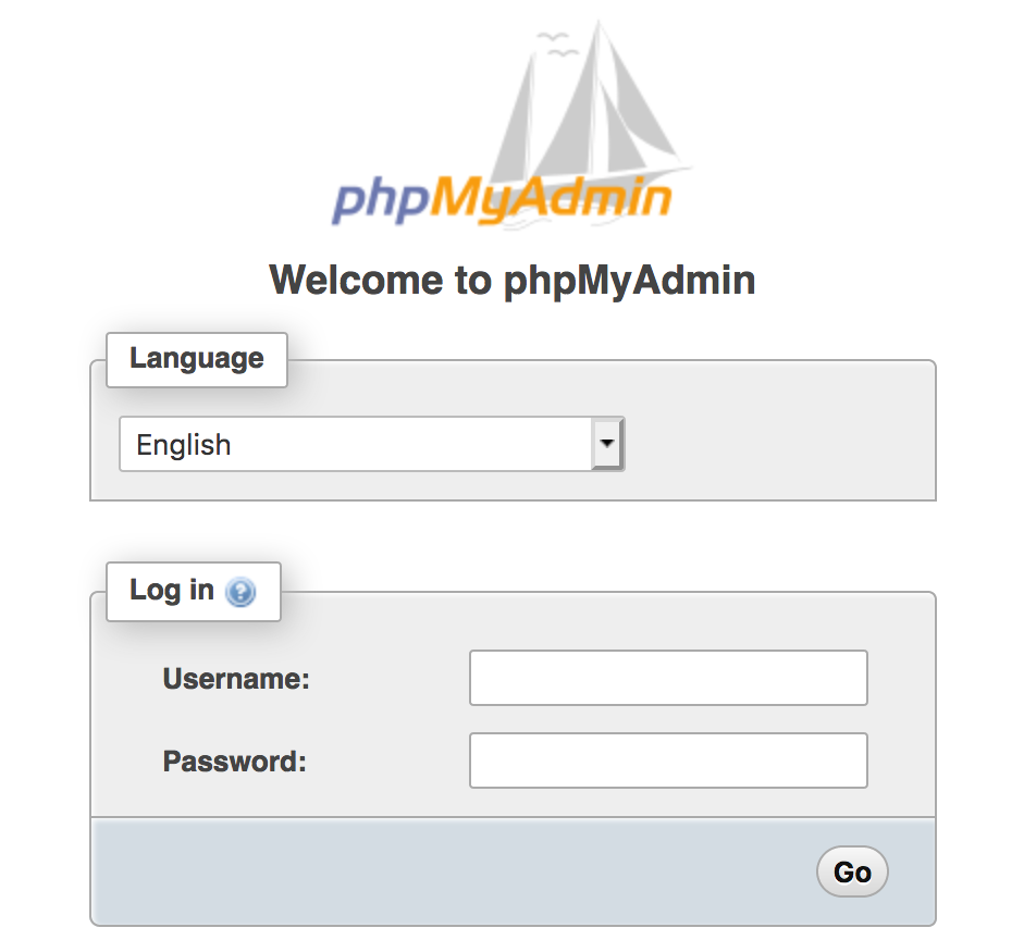 UVA CS phpMyAdmin log in page