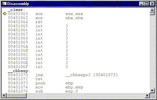 Disassembly Window