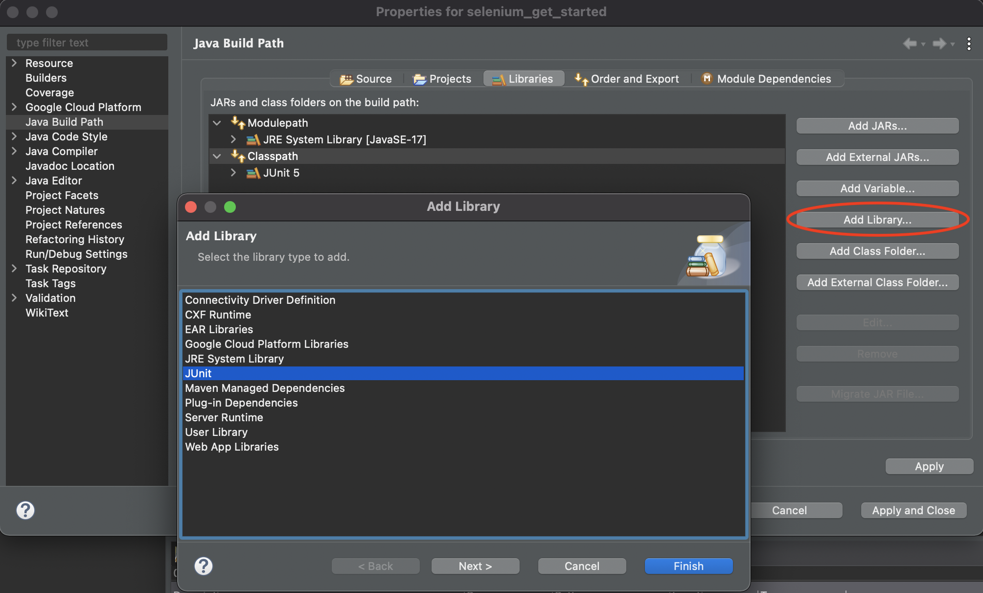 image to set Java Build Path