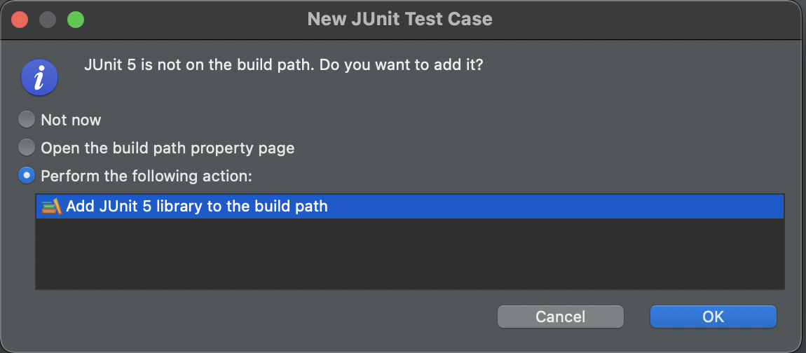 image to add JUnit 5 library in Eclipse
