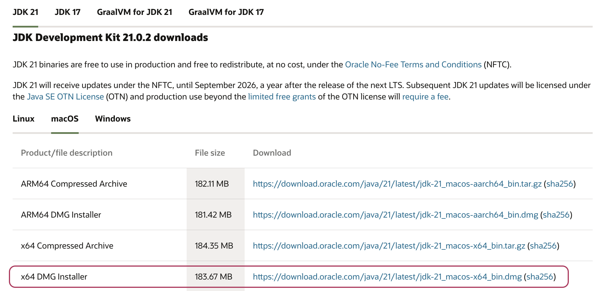 image showing JDK installer used for this write-up