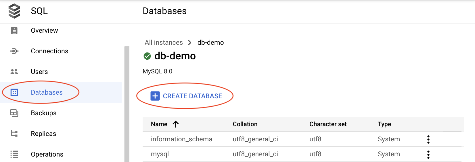 image to create a database