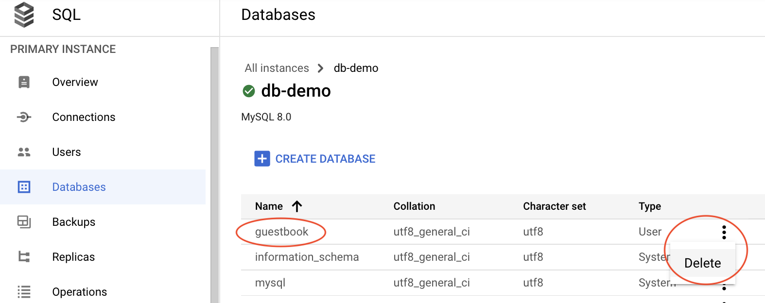 image to create a database