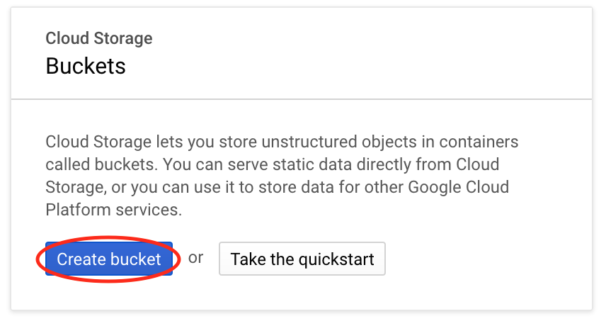 image showing how to create GCP bucket