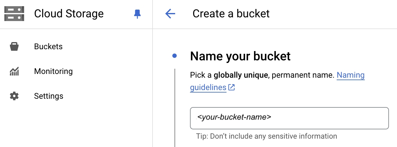 image showing how to create a bucket
