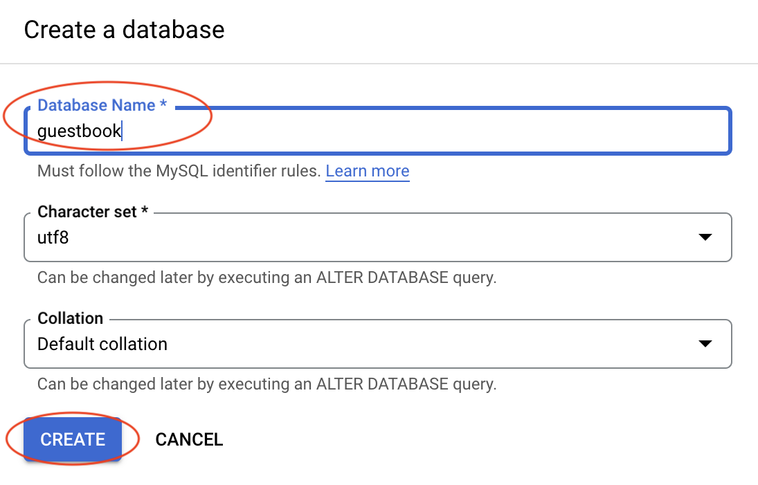 image to create a database