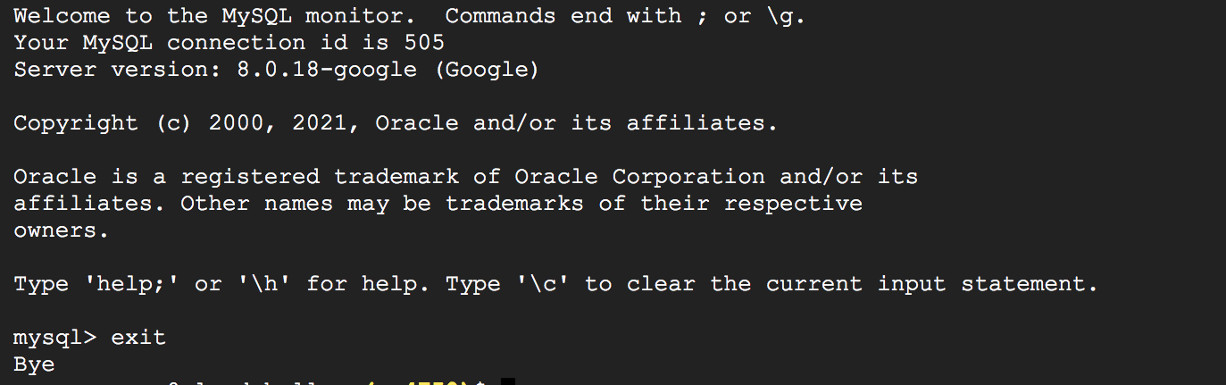 image showing how to disconnect from a cloud instance using cloud shell